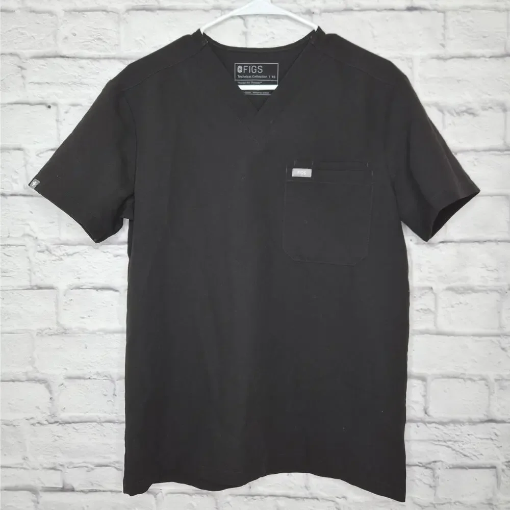 FIGS Technical Collection Black Scrub Set XS Top XS/S Small Jogger Pants pockets - Picture 4 of 6